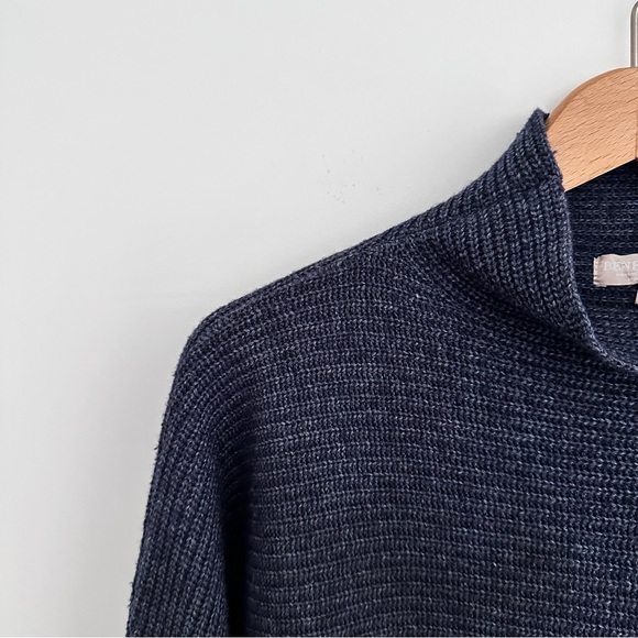 Benedetta B. Merino Wool Cashmere Blend Mock Neck Ribbed Sweater Size L - Picture 3 of 8